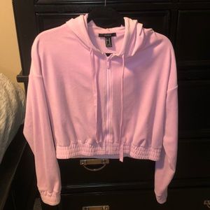 Cropped zip up hoodie